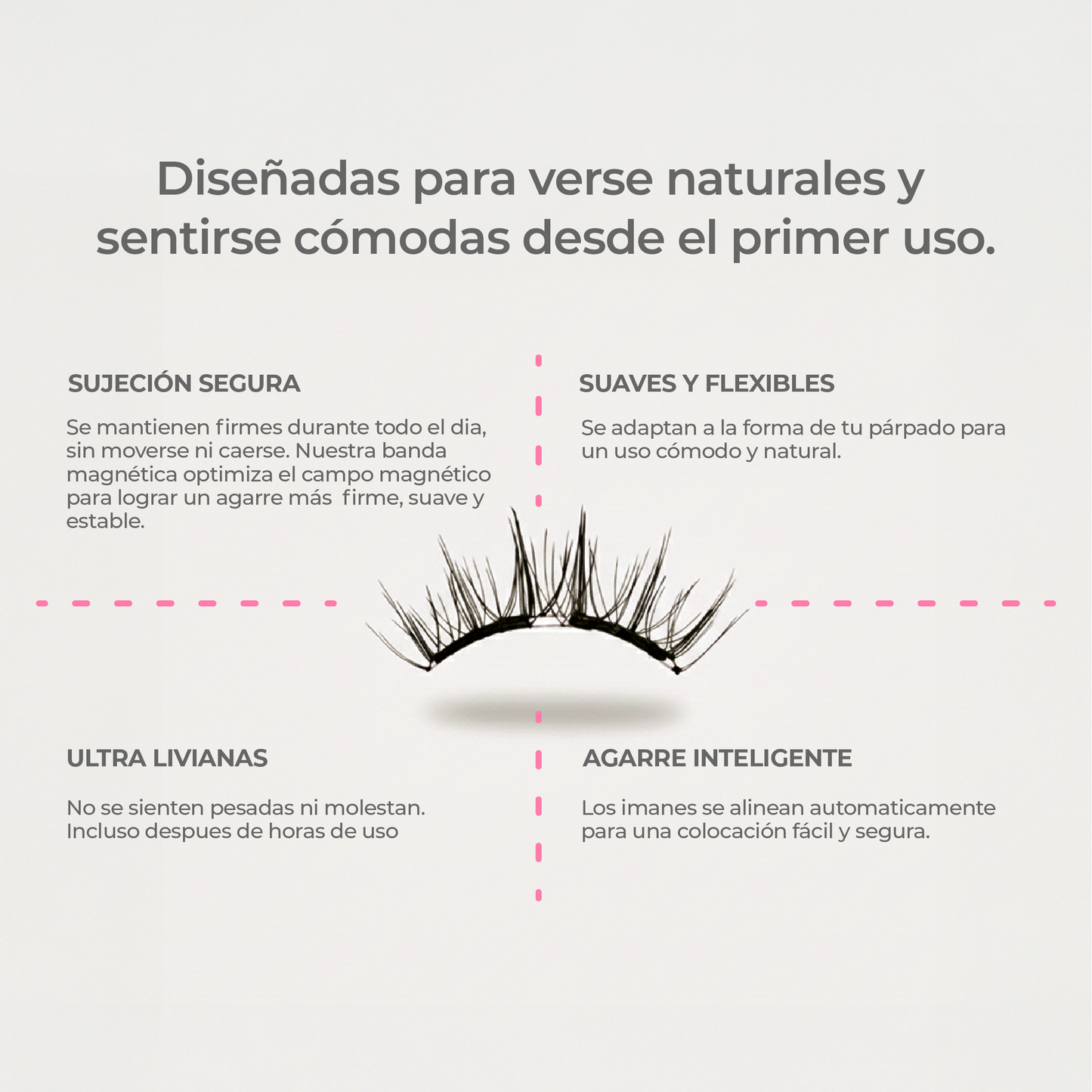 Pestañas magnéticas Foxy Natural de Le Push puestas, efecto foxy eye