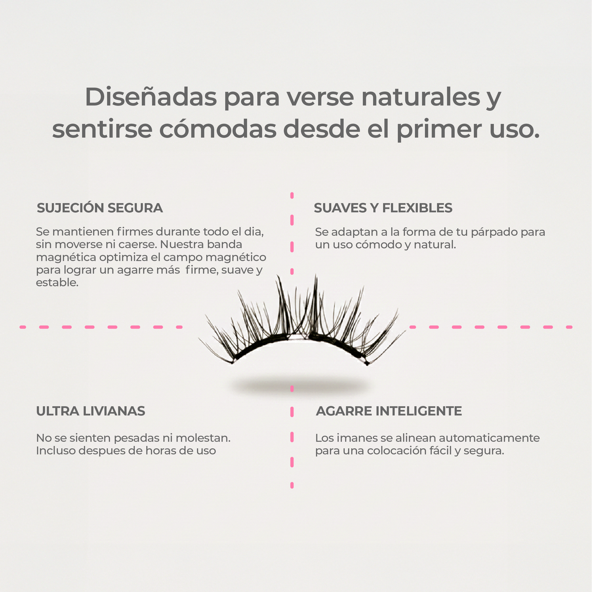 Pestañas magnéticas Foxy Natural de Le Push puestas, efecto foxy eye