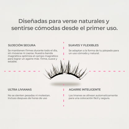 Pestañas magnéticas Foxy Natural de Le Push puestas, efecto foxy eye